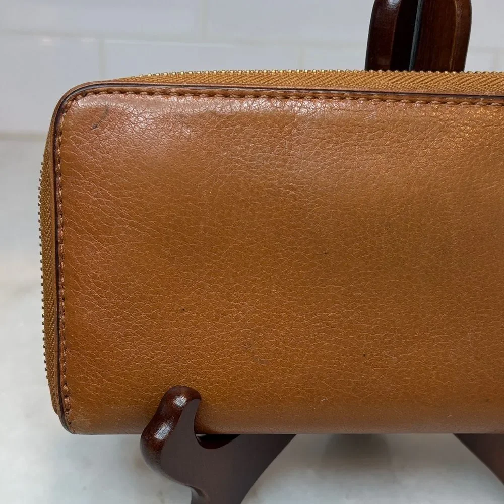 Michael Kors Wallet Jet Set Travel Continental Full Zip Brown Leather